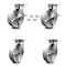 Service Caster 8 Inch Semi Steel Caster Set with Roller Bearing 4 Swivel Lock and 2 Brake SCC SCC-35S820-SSR-SLB-BSL-2-BSL-2 - alternate 1